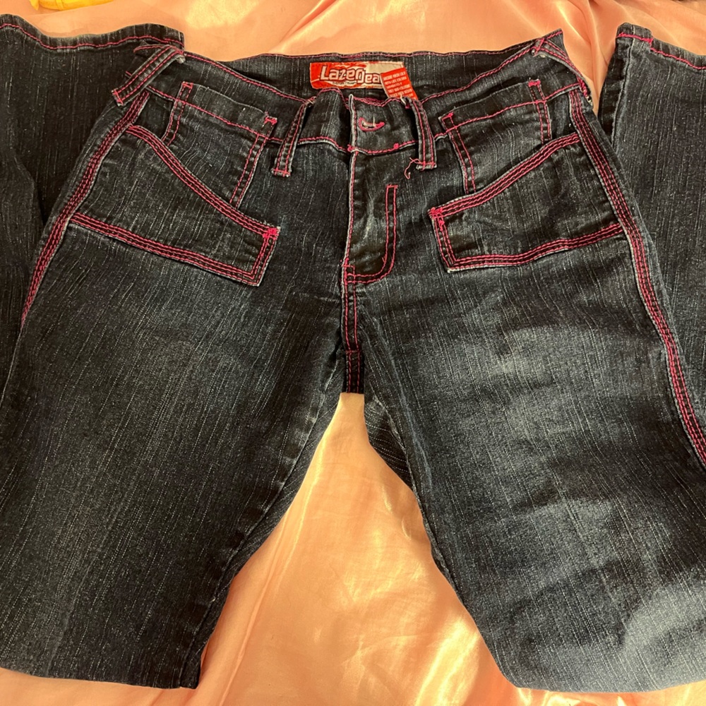 Lazer Jeans Pink Thread Triangle Pocket